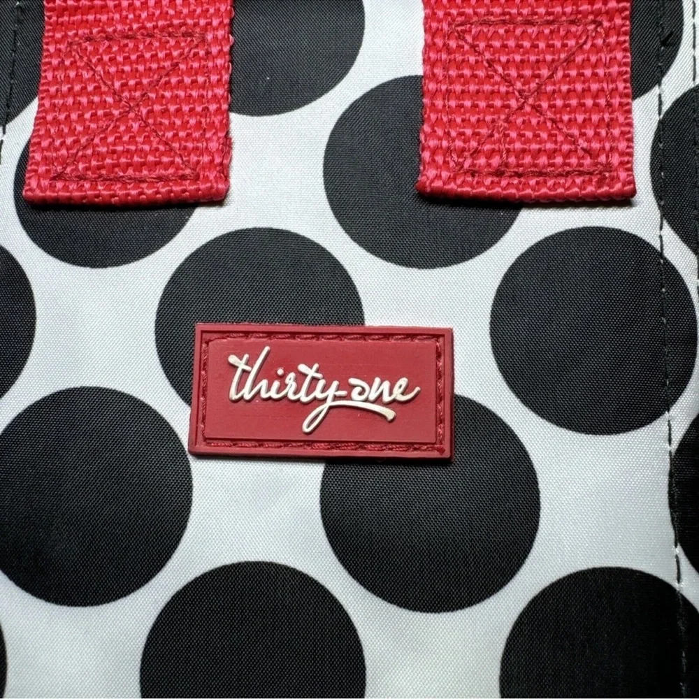 Thirty one 31 Perfect Bottle Thermal Wine Gift Bag Black Polka Dot 877A Spotty